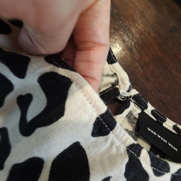 Who What Wear Linen Blend Maxi Dress Size S Flutter Sleeve Cap Sleeve Leopard - Picture 2 of 8